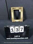 GOLD & WHITE PAINTED W/ RED ACCENTS, CARVED ORNATE WOODEN FRAME 8 X 10