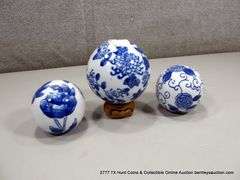 (3) ASIAN CERAMIC GLOBES