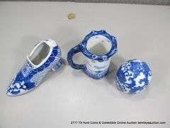 LOT: ORIENTAL BLUE & WHITE SHOE, ORIENTAL EGG & GERMAN BEER STEIN