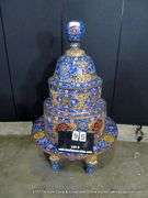 GIANT CLOISONNE CENSER, 3 PCS, 50"T X 29.5"W