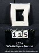 SILVER & BLACK PAINTED, W/ THICK LINEN INLAY, WOODEN FRAME 11 X 13