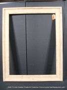 WHITE & GOLD-WASHED, CARVED WOODEN FRAME 34 X 42