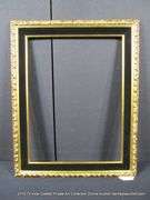 GOLD PAINTED, W/ FLOCKED VELVET INLAY, CARVED WOODEN FRAME 24 X 30