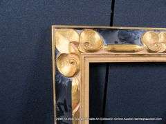GOLD & BLACK PAINTED CARVED ORNATE WOODEN FRAME 23 X 27