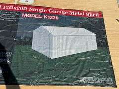 2025 ALL METAL SINGLE GARAGE METAL SHED MODEL: K1220, 12' X 20'
