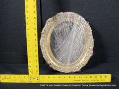 CIRCULAR, GOLD PAINTED, CARVED ORNATE WOODEN FRAME - (WRAPPED IN PLASTIC) 11 X 13