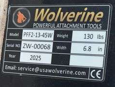 2025 WOLVERINE SKID STEER PALLET FORK FRAME MODEL: PFF2-13-45W