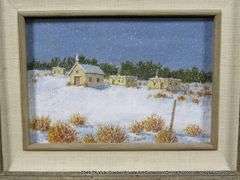 SMALL NM VILLAGE SNOWFALL 11 X 13