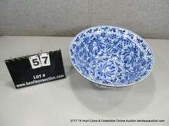 LARGE LOTUS LEAF METAL BANDED RIM & FOOT CERAMIC VASE (14 3/4" X 6 1/2")