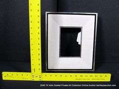 SILVER & BLACK PAINTED, W/ THICK LINEN INLAY, WOODEN FRAME 11 X 13
