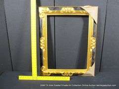 GOLD & BLACK PAINTED, CARVED ORNATE WOODEN FRAME 24 X 30