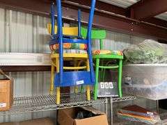 LOT 3 - THONET COLORFUL PAINTED BENT WOOD CHAIRS - (3X THE MONEY)