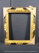 BLACK & GOLD PAINTED, CARVED ORNATE WOODEN FRAME 22 X 26