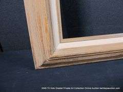 DRIFTWOOD STYLE, W/ LINEN INLAY, CARVED WOODEN FRAME 30 X 42