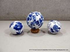 (3) ASIAN CERAMIC GLOBES