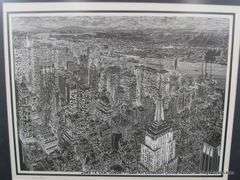 SKYSCRAPERS AT NIGHT SIGNED #131/500 20 X 24