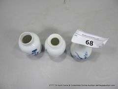 LOT: 3 SMALL MINI ORIENTAL CERAMIC VASES, 2 5/8, CHINA