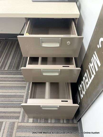 OFFICE DESK TOP W/ FILE CABINET