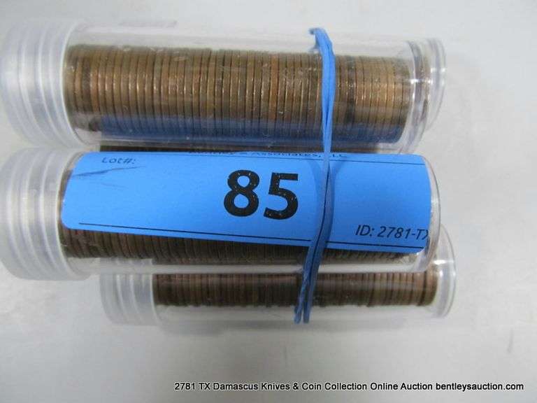 TUBES: 1950'S MIXED LINCOLN HEAD WHEAT PENNIES (5X MONEY)