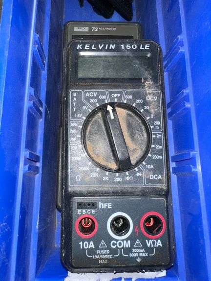 BIN: FLUKE 73 MULTIMETERS, KELVIN 150 LE MULTIMETER AND CONTROLS - CONTENTS ONLY!!!