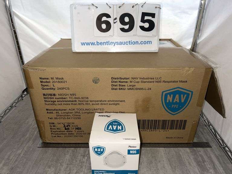 BOX OF NAV N95 RESPIRATOR MASKS