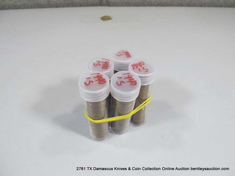 ROLLS: 1940'S MIXED MINT LINCOLN HEAD WHEAT PENNIES - TUBE ROLLS (5X MONEY)