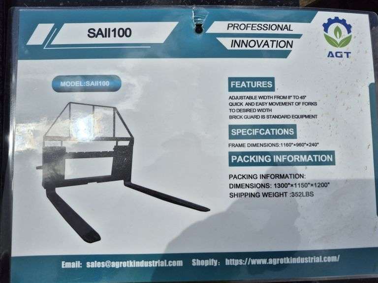 2024/2025 MOWER KING SKID STEER FORKS MODEL SA - ADJUSTABLE, QUICK ATTACH, S/N: SA25010501N-06N