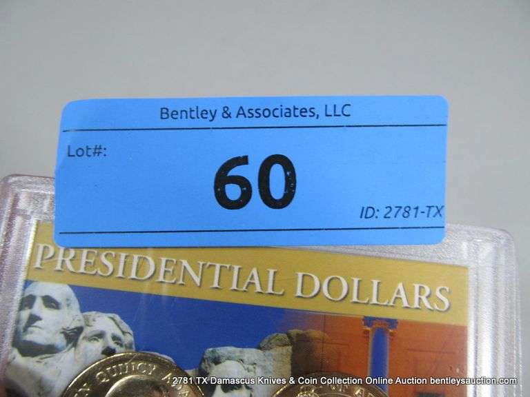 WHITMAN DISPLAY - PRESIDENTIAL GOLDEN DOLLARS - (2) JOHN ADAMS, (2) JAMES MADISON (4 COINS TOTAL)