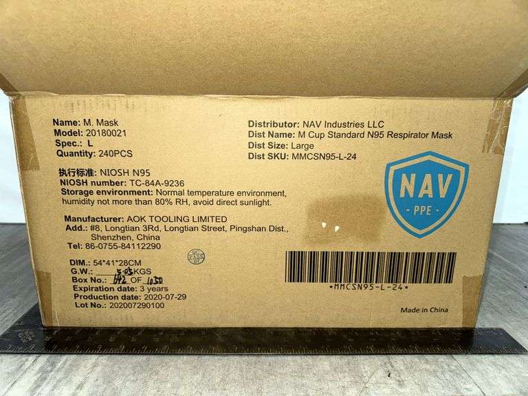 BOX: NAV N95 RESPIRATOR MASKS