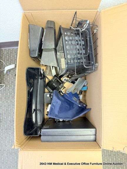 BOX OF OFFICE SUPPLIES