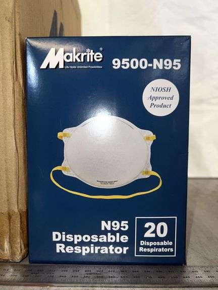 BOX OF MAKRITE N95 RESPIRATOR MASKS
