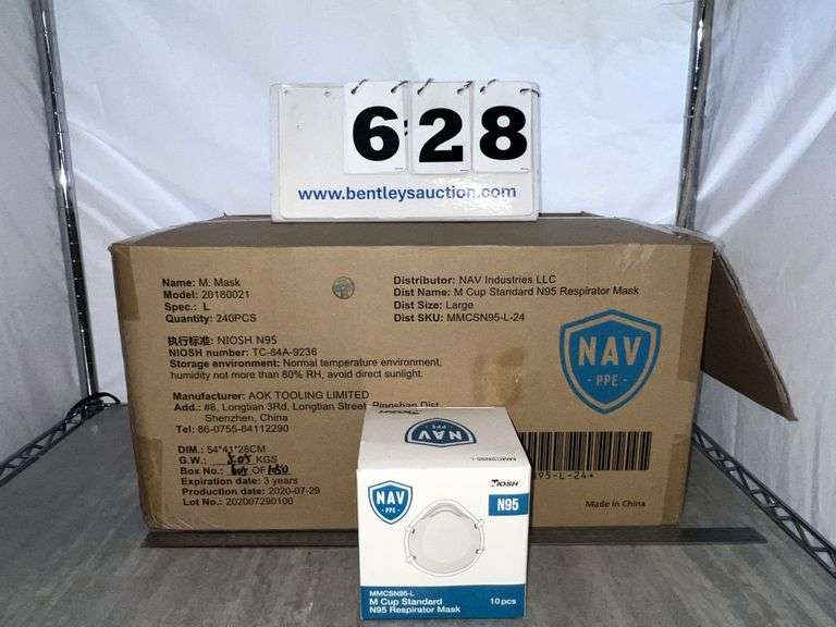 BOX OF NAV N95 RESPIRATOR MASKS