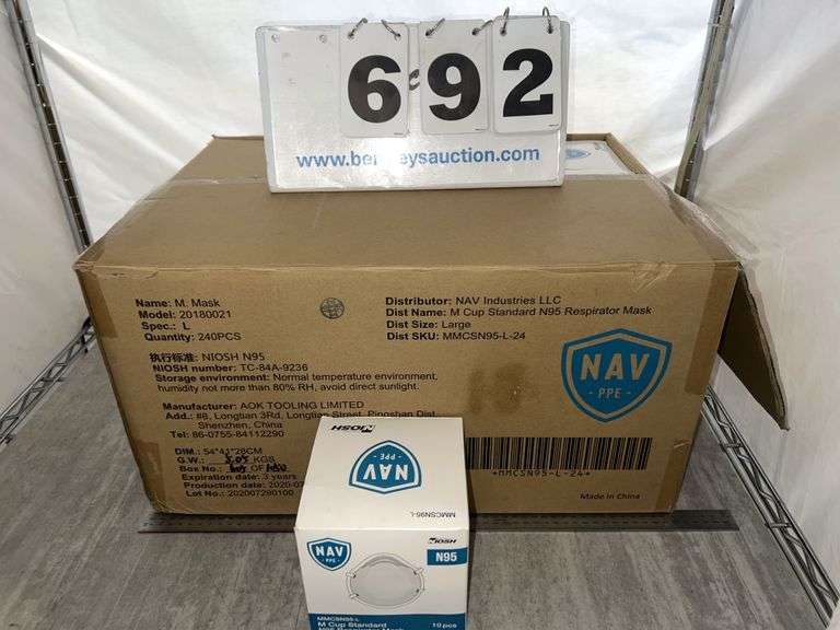 BOX OF NAV N95 RESPIRATOR MASKS