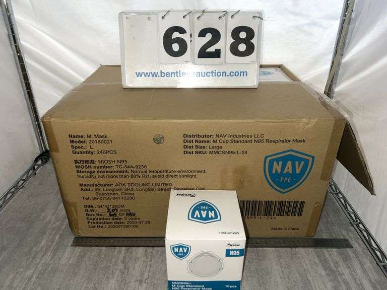 BOX OF NAV N95 RESPIRATOR MASKS