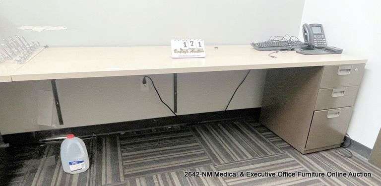 OFFICE DESK TOP W/ FILE CABINET