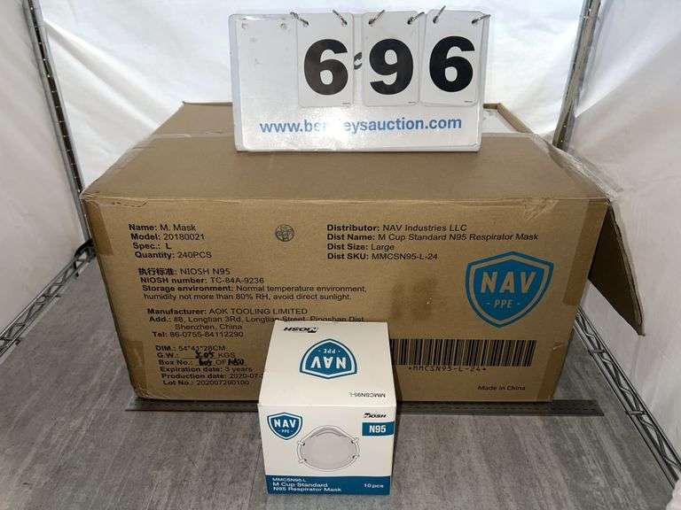 BOX OF NAV N95 RESPIRATOR MASKS