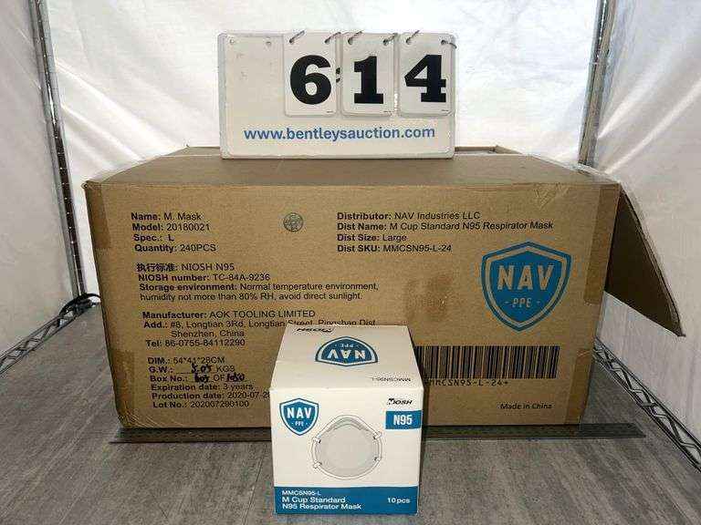 BOX OF NAV N95 RESPIRATOR MASKS