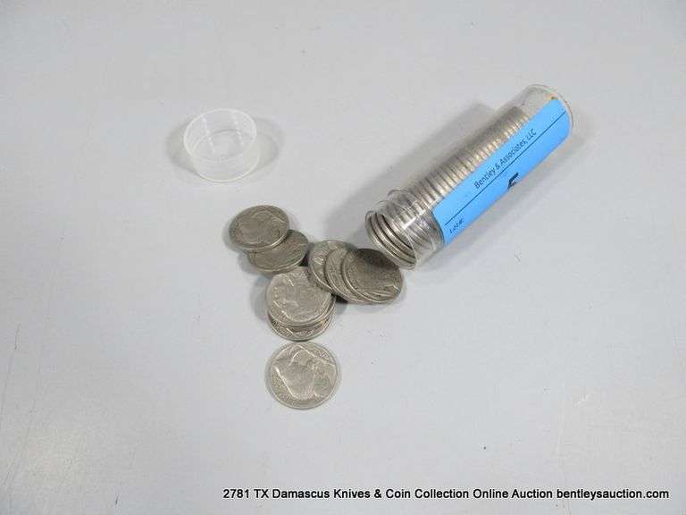 TUBE: (42 COINS TOTAL) MIXED DATE INDIAN HEAD BUFFALO NICKELS