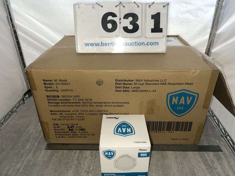 BOX OF NAV N95 RESPIRATOR MASKS