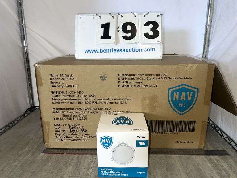 BOX: NAV N95 RESPIRATOR MASKS