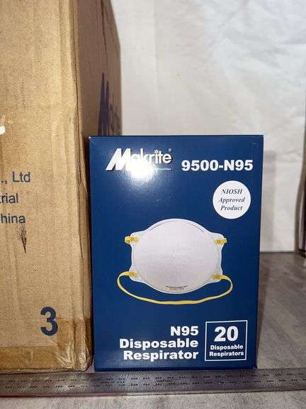 BOX OF MAKRITE N95 RESPIRATOR MASKS