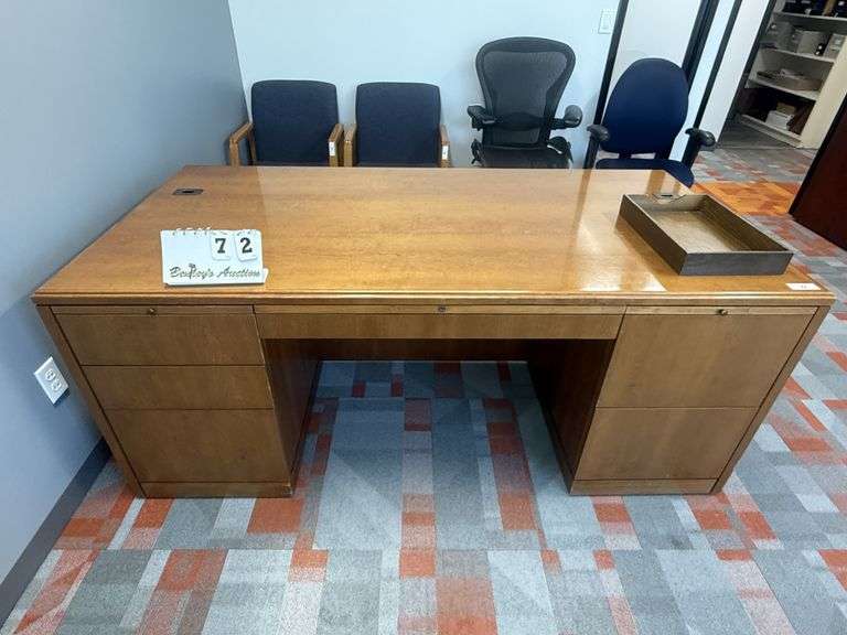 4-DRAWER WOOD OFFICE DESK