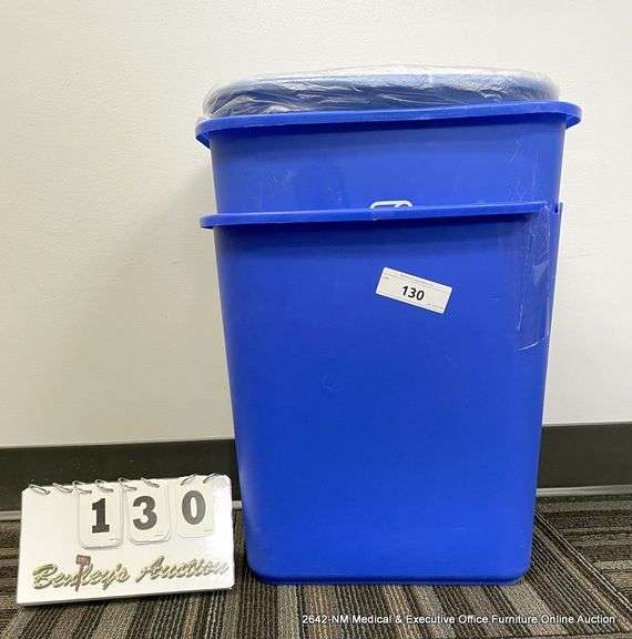 3 - BLUE TRASHCANS