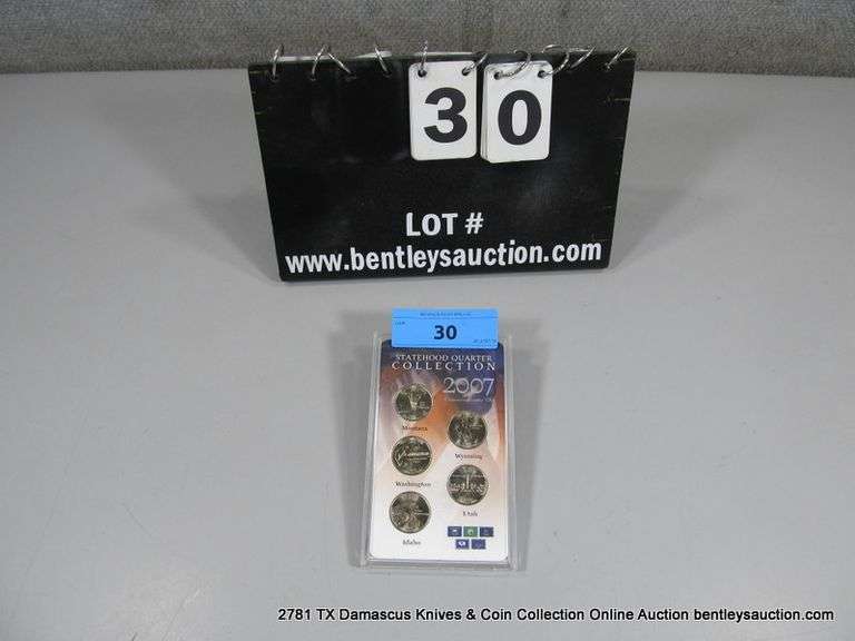 WHITMAN DISPLAY - 2007 STATEHOOD QUARTER COLLECTION - 5 COINS