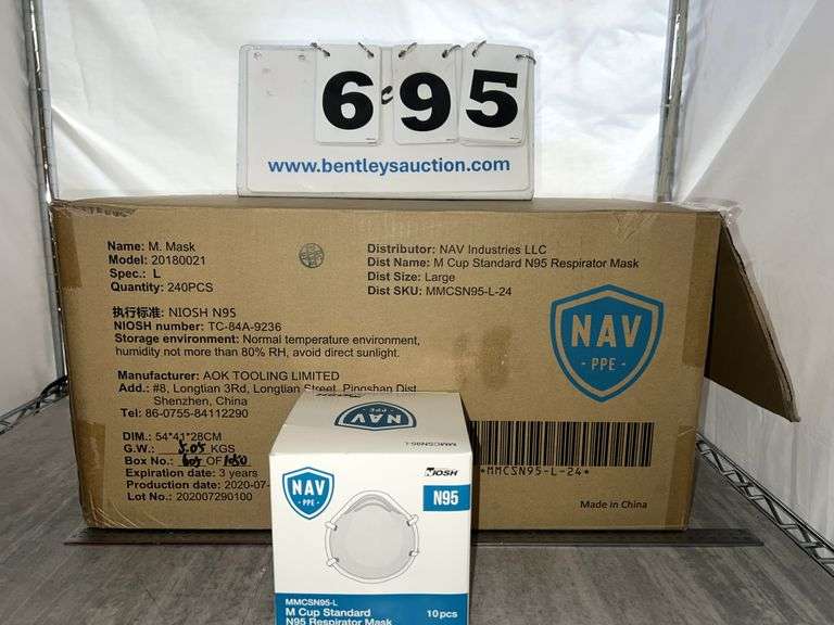 BOX OF NAV N95 RESPIRATOR MASKS