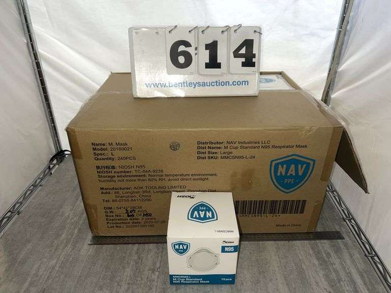 BOX OF NAV N95 RESPIRATOR MASKS