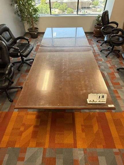 (2 PCS) WOOD CONFERENCE TABLE 9' X 9" X 4'