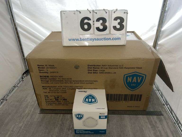 BOX OF NAV N95 RESPIRATOR MASKS
