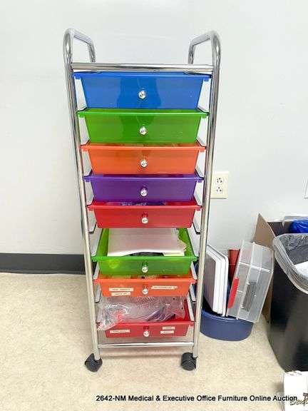 4-WHEEL CART W/ BINS: SUPPLIES