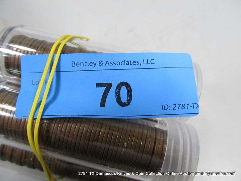 TUBES: MIXED 1950'S LINCOLN HEAD WHEAT PENNIES (5X MONEY)